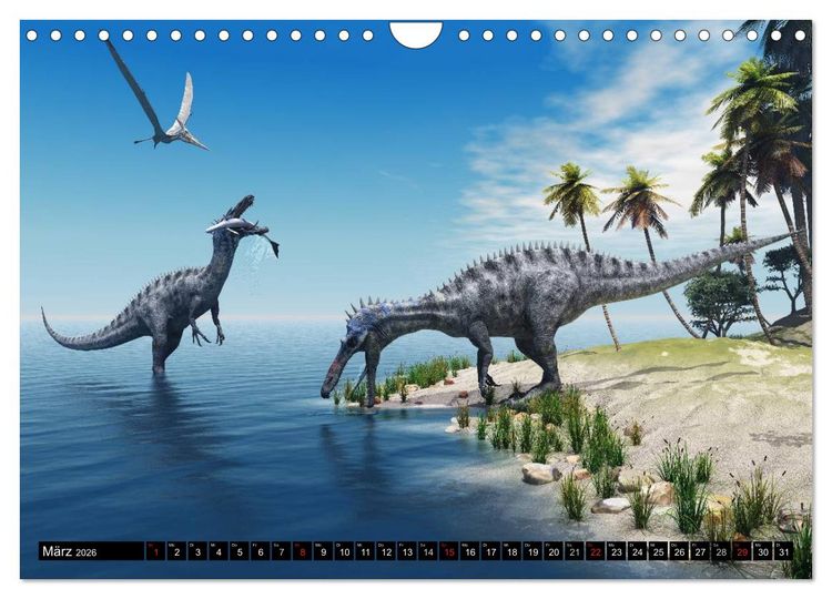 Produktbild: Dinosaurier. Urzeitliche Giganten (Wandkalender 2026 DIN A4 quer), CALVENDO Monatskalender
