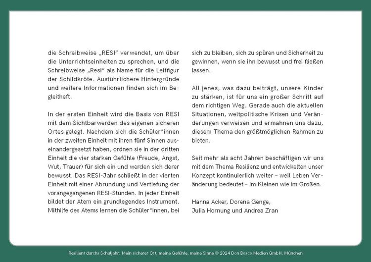 Produktbild: Resilient durchs Schuljahr: Mein sicherer Ort, meine Gef&uuml;hle, meine Sinne