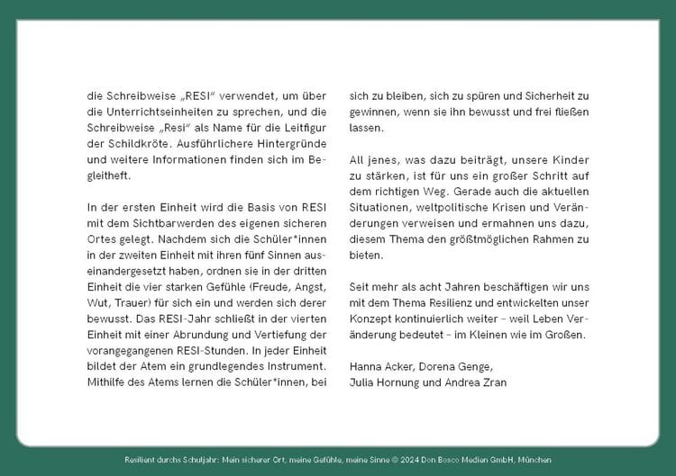 Produktbild: Resilient durchs Schuljahr: Mein sicherer Ort, meine Gef&uuml;hle, meine Sinne