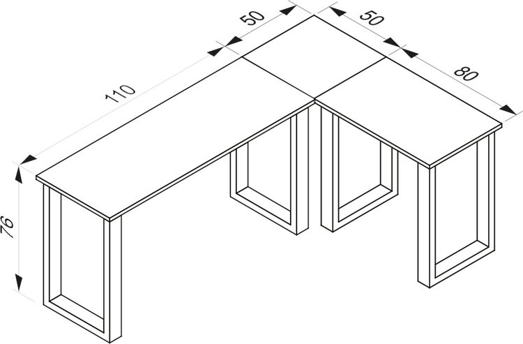 Produktbild: U Schreibtisch Eckschreibtisch L Form 160x130x50