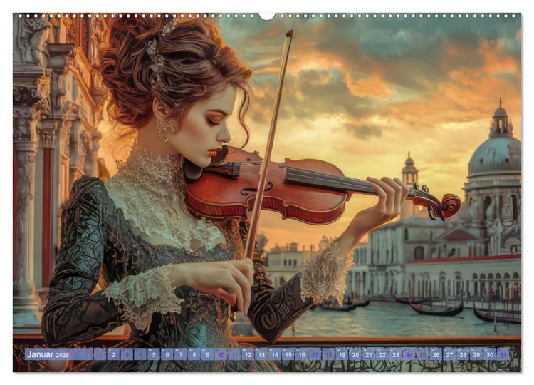 Produktbild: Pr&auml;chtiger venezianischer Stil - Mit surrealer Note (Wandkalender 2026 DIN A2 quer), CALVENDO Monatskalender