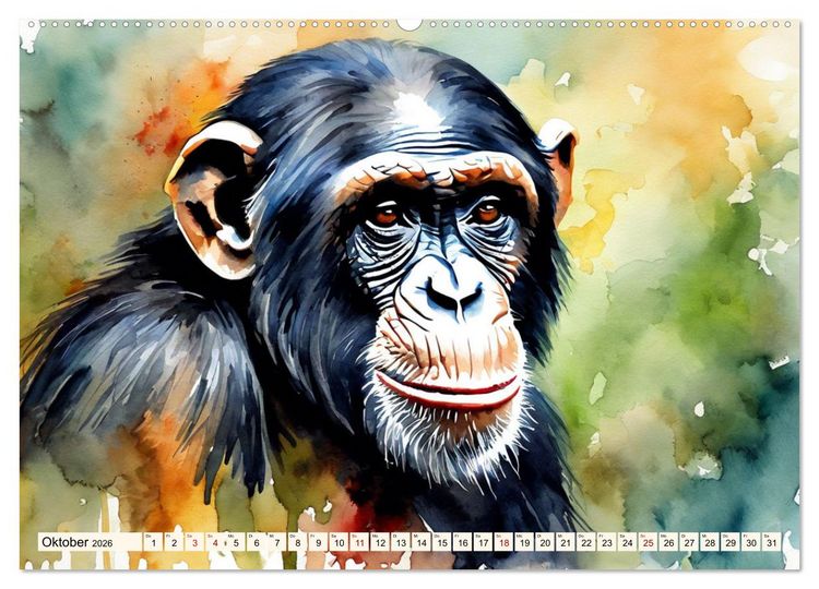 Produktbild: Zauberhafte Aquarelle von Afrikas Tierwelt (Wandkalender 2026 DIN A2 quer), CALVENDO Monatskalender