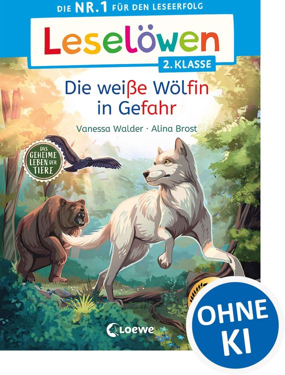 Produktbild: Lesel&ouml;wen 2. Klasse - Das geheime Leben der Tiere - Die wei&szlig;e W&ouml;lfin in Gefahr