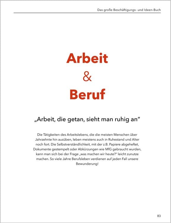Produktbild: Das gro&szlig;e Besch&auml;ftigungsbuch f&uuml;r Menschen mit Demenz. Ideen, Spiele, Besch&auml;ftigungen f&uuml;r Senioren mit Demenz. Ratgeber.