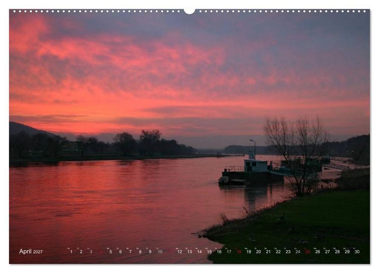 Produktbild: Die Elbe in Dresden-Laubegast (Wandkalender 2027 DIN A2 quer), CALVENDO Monatskalender