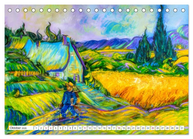 Produktbild: Van Gogh - neu interpretiert (Tischkalender 2026 DIN A5 quer), CALVENDO Monatskalender