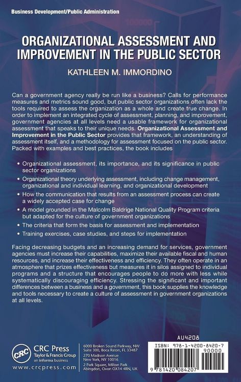 Produktbild: Organizational Assessment and Improvement in the Public Sector