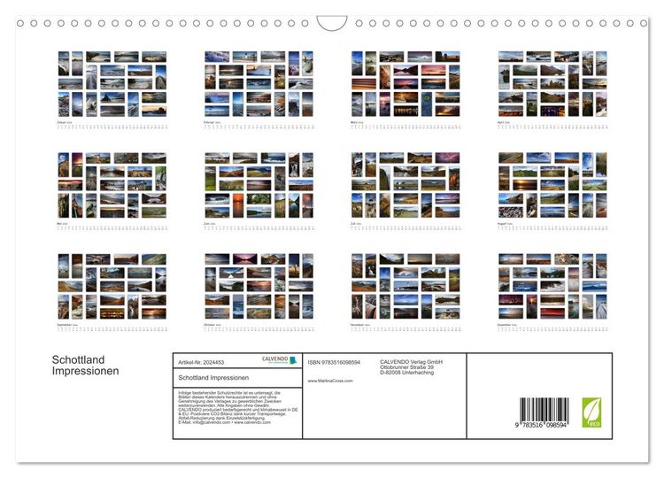 Produktbild: Schottland Impressionen (Wandkalender 2026 DIN A3 quer), CALVENDO Monatskalender