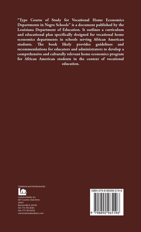 Produktbild: Type Course of Study for Vocational Home Economics Departments in Negro Schools