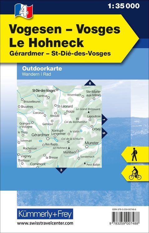 Produktbild: K&uuml;mmerly+Frey Outdoorkarte Vogesen / Vosges, Le Hohneck 1:35.000
