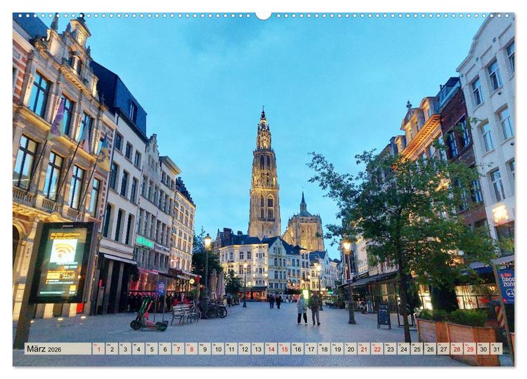 Produktbild: Antwerpen - Faszinierende Gro&szlig;stadt (hochwertiger Premium Wandkalender 2026 DIN A2 quer), Kunstdruck in Hochglanz