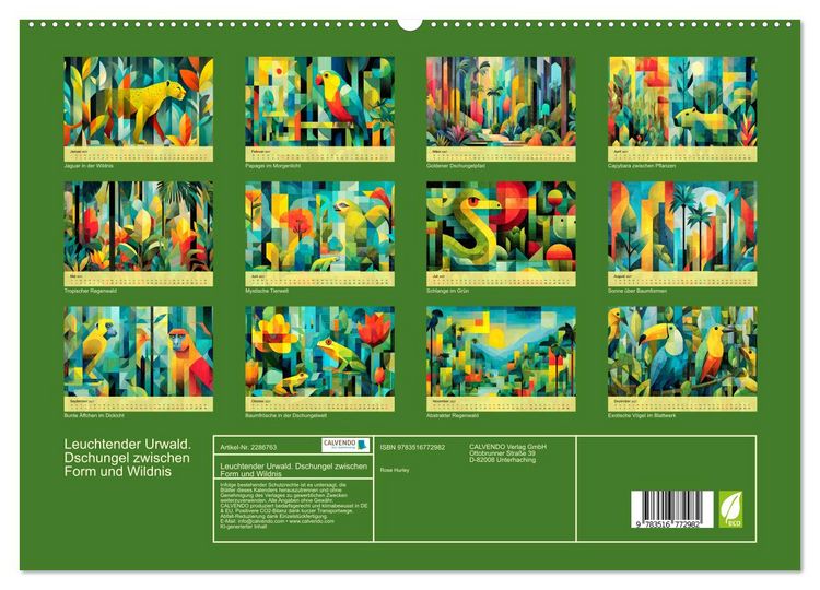 Produktbild: Leuchtender Urwald. Dschungel zwischen Form und Wildnis (hochwertiger Premium Wandkalender 2027 DIN A2 quer), Kunstdruck in Hochglanz