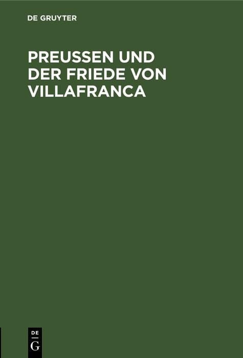 Produktbild: Preussen und der Friede von Villafranca