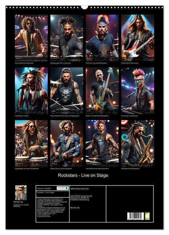 Produktbild: Rockstars - Live on Stage (Wandkalender 2026 DIN A2 hoch), CALVENDO Monatskalender