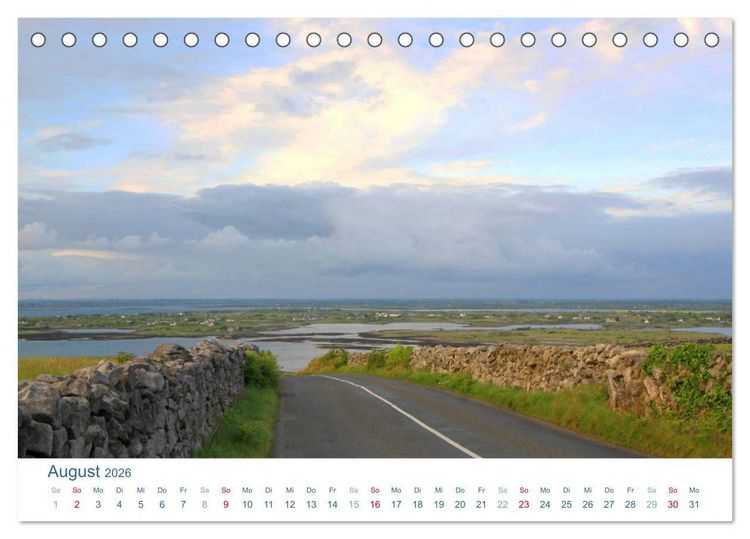 Produktbild: Irland 2026. Impressionen zwischen gr&uuml;nen H&uuml;geln und blauen K&uuml;sten (Tischkalender 2026 DIN A5 quer), CALVENDO Monatskalender