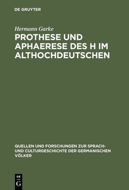 Produktbild: Prothese und Aphaerese des H im Althochdeutschen