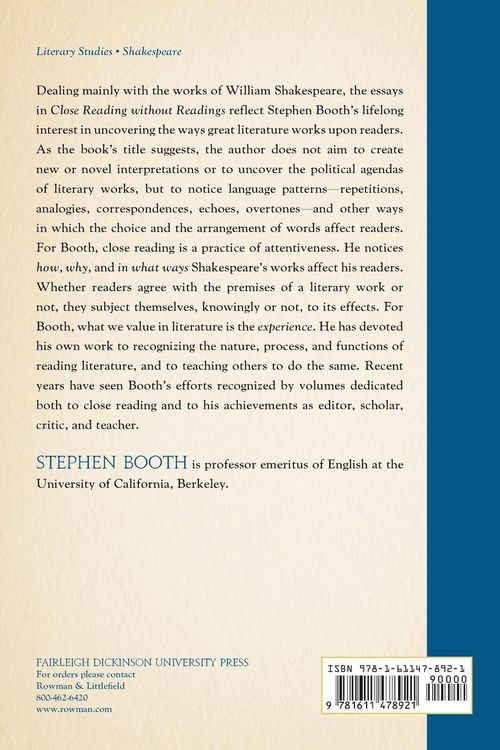 Produktbild: Close Reading without Readings