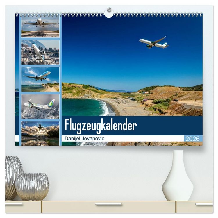 Produktbild: Flugzeugkalender 2026 (hochwertiger Premium Wandkalender 2026 DIN A2 quer), Kunstdruck in Hochglanz