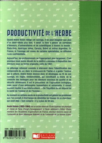 Produktbild: Productivit&eacute; de l'herbe : &eacute;dition original de 1957