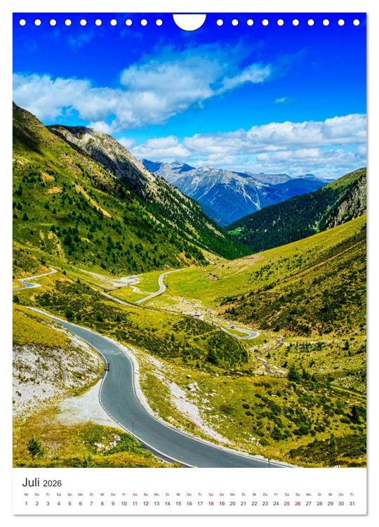 Produktbild: GEBIRGSP&Auml;SSE &Ouml;sterreich - Schweiz - Italien (Wandkalender 2026 DIN A4 hoch), CALVENDO Monatskalender