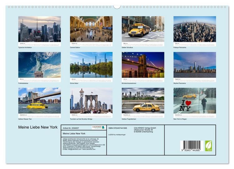 Produktbild: Meine Liebe New York (hochwertiger Premium Wandkalender 2026 DIN A2 quer), Kunstdruck in Hochglanz