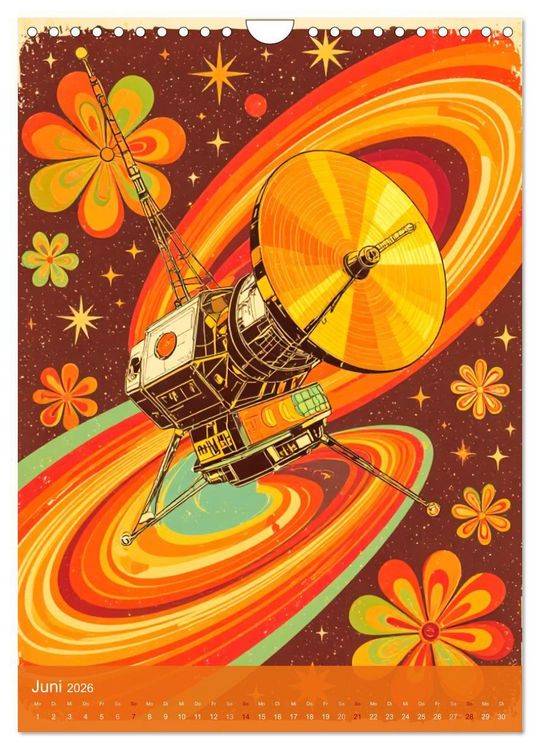 Produktbild: Flower Power Dreams - Retro 70s Art (Wandkalender 2026 DIN A4 hoch), CALVENDO Monatskalender
