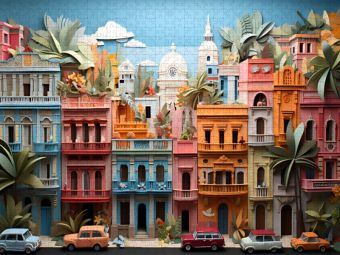 Produktbild: CALVENDO Puzzle Havanna in Papierschichtkunst | 1000 Teile Lege-Gr&ouml;&szlig;e 64x48cm Foto-Puzzle f&uuml;r gl&uuml;ckliche Stunden
