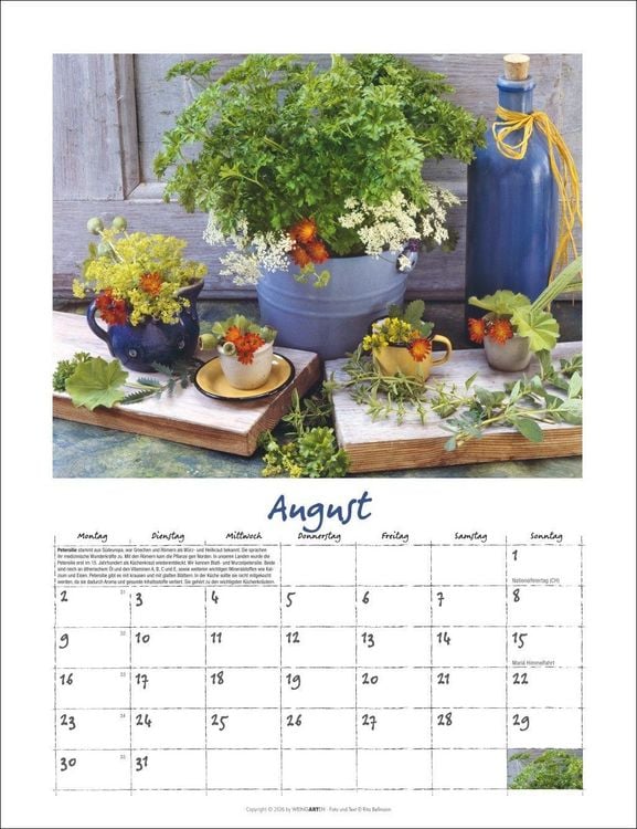 Produktbild: Augenschmaus Kalender 2027 - Gew&uuml;rze und Kr&auml;uter rund ums Jahr