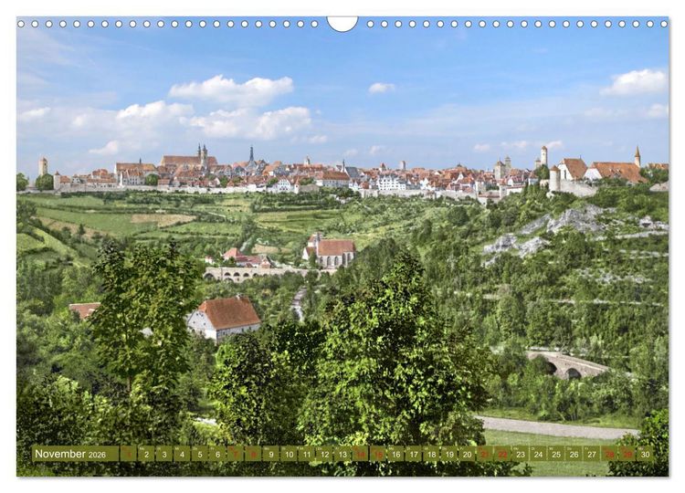 Produktbild: Rothenburg ob der Tauber um das Jahr 1900 &ndash; Fotos neu koloriert (Wandkalender 2026 DIN A3 quer), CALVENDO Monatskalender