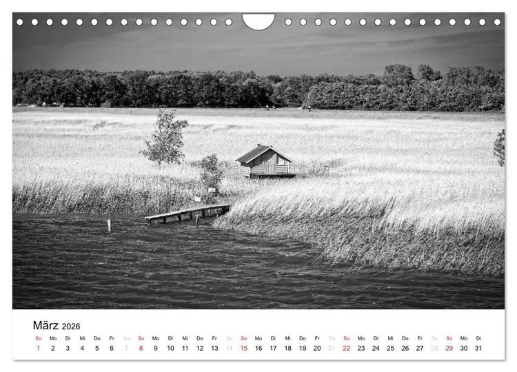 Produktbild: Ostseebad Zingst - Impressionen in Schwarz-Wei&szlig; (Wandkalender 2026 DIN A4 quer), CALVENDO Monatskalender