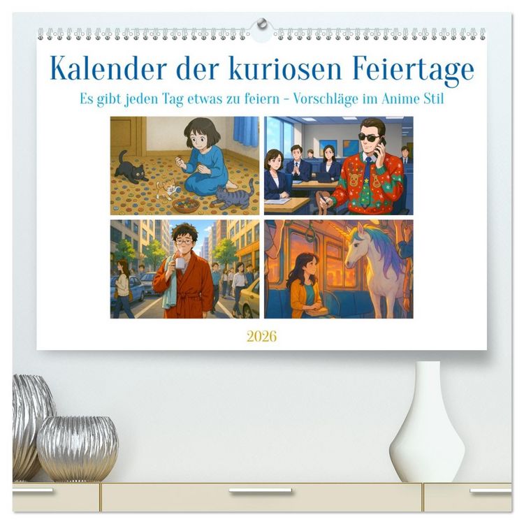 Produktbild: Kalender der kuriosen Feiertage (hochwertiger Premium Wandkalender 2026 DIN A2 quer), Kunstdruck in Hochglanz