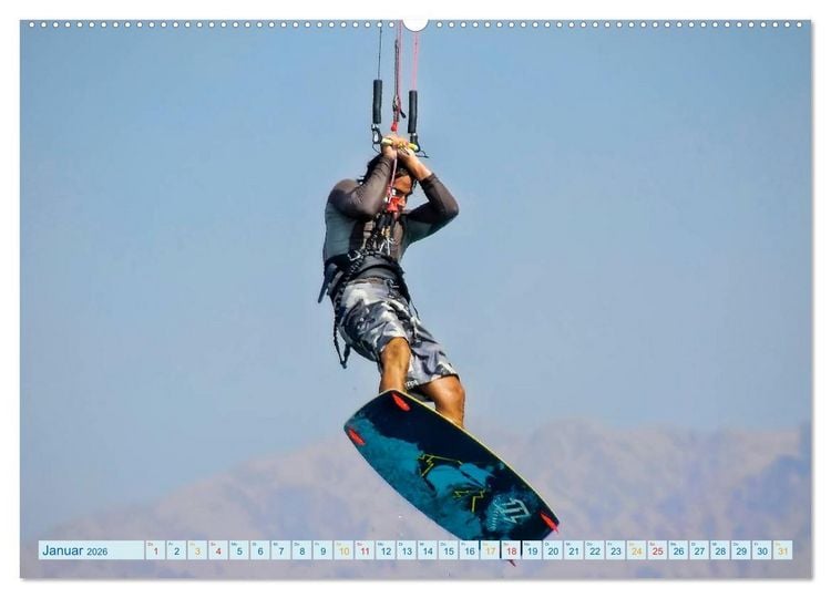 Produktbild: Kitesurfen - Wasser, Wind und coole Typen (Wandkalender 2026 DIN A2 quer), CALVENDO Monatskalender