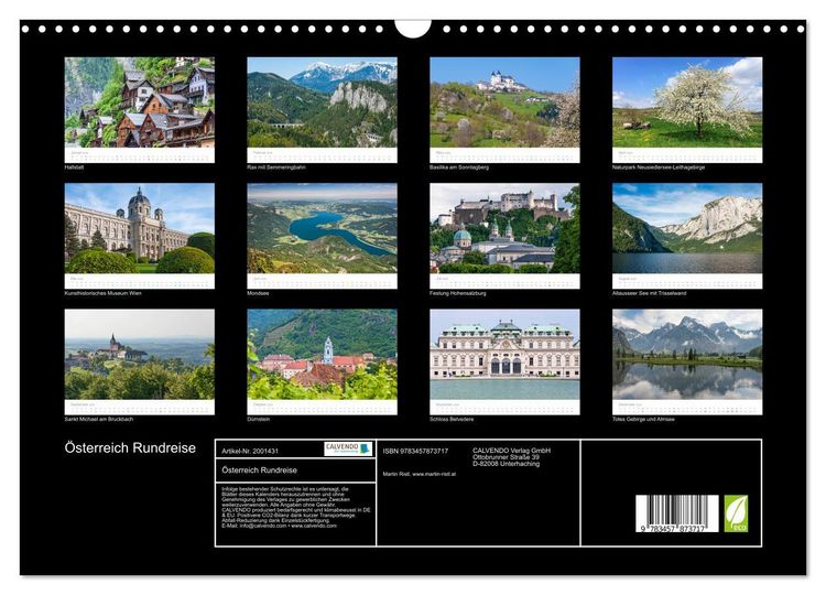 Produktbild: &Ouml;sterreich Rundreise (Wandkalender 2026 DIN A3 quer), CALVENDO Monatskalender