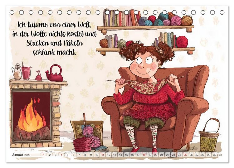 Produktbild: Wollfieber (Tischkalender 2026 DIN A5 quer), CALVENDO Monatskalender