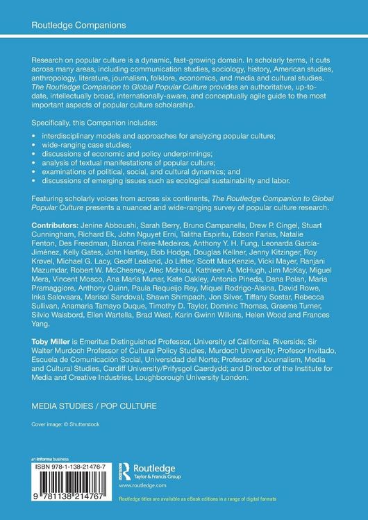 Produktbild: The Routledge Companion to Global Popular Culture