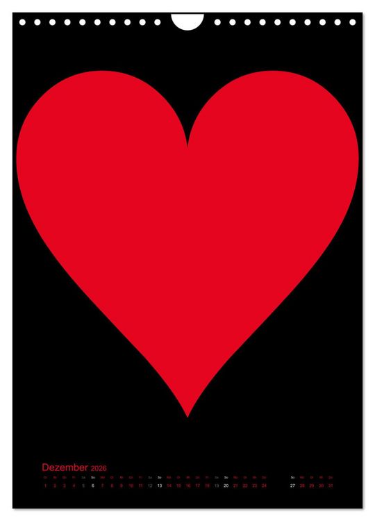 Produktbild: Foto- und Bastelkalender &bdquo;LIEBE&ldquo; in der Farbe Schwarz (Wandkalender 2026 DIN A4 hoch), CALVENDO Monatskalender