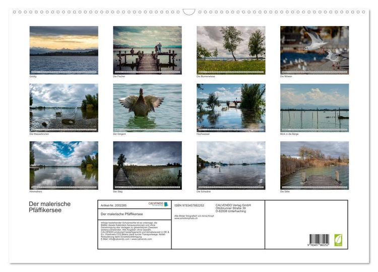 Produktbild: Der malerische Pf&auml;ffikersee (Wandkalender 2026 DIN A2 quer), CALVENDO Monatskalender