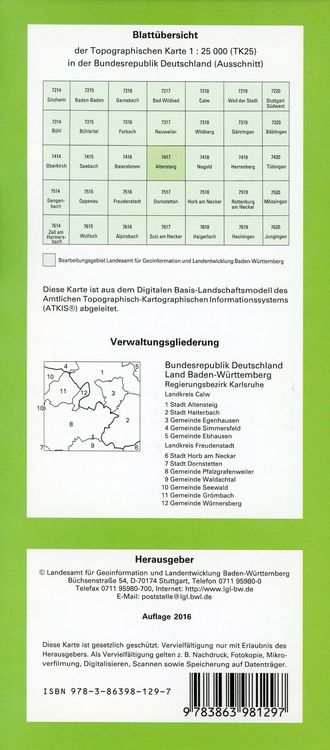 Produktbild: Altensteig 1 : 25 000