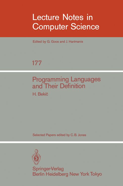 Produktbild: Programming Languages and their Definition