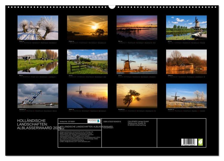 Produktbild: HOLL&Auml;NDISCHE LANDSCHAFTEN: ALBLASSERWAARD 2026 (Wandkalender 2026 DIN A2 quer), CALVENDO Monatskalender