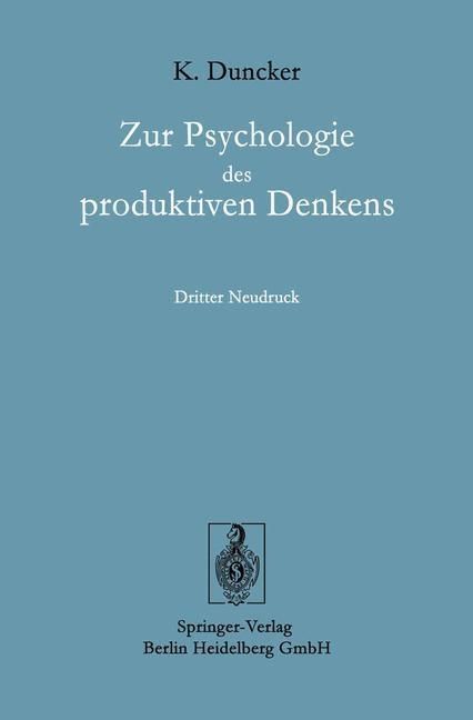 Produktbild: Zur Psychologie des produktiven Denkens