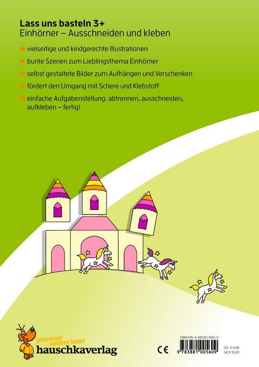 Produktbild: Lass uns basteln &ndash; Ausschneiden und kleben ab 3 Jahre &ndash; Einh&ouml;rner
