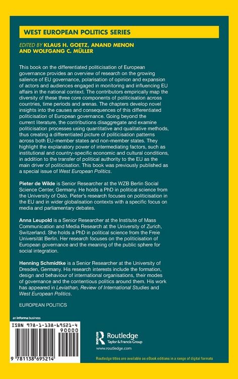 Produktbild: The Differentiated Politicisation of European Governance