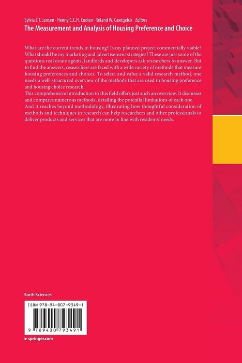 Produktbild: The Measurement and Analysis of Housing Preference and Choice