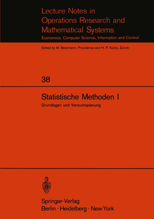 Bild vom Artikel Statistische Methoden I vom Autor E. Walter