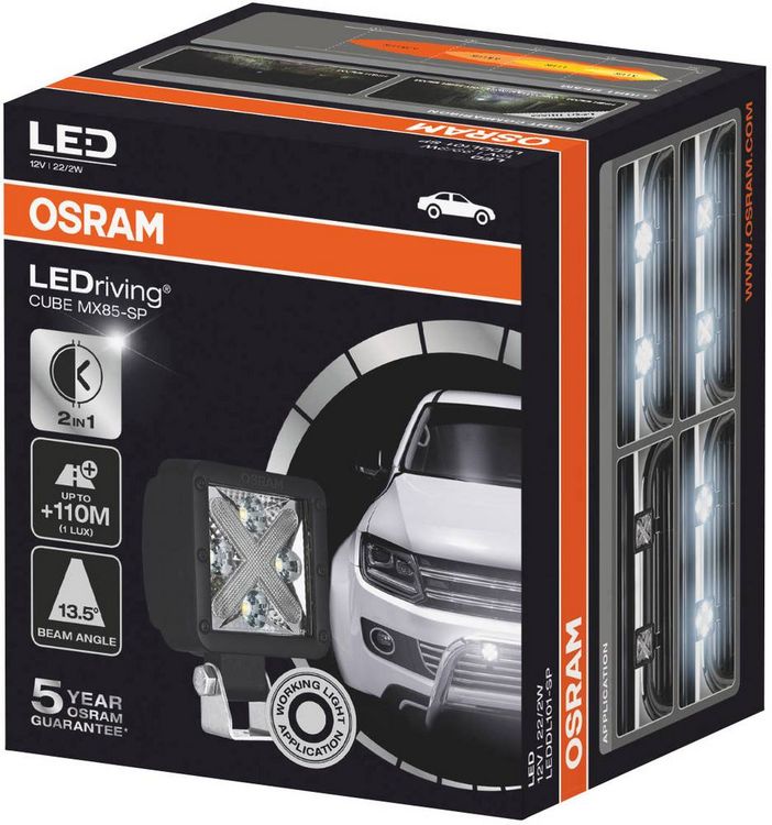 Produktbild: Osram Automotive Arbeitsscheinwerfer 12 V LEDriving CUBE MX85-SP LEDDL101-SP Weitreichende Ausleuchtung (B x H x T) 57 x 85 x 121.5 mm 1250 lm 6000 K