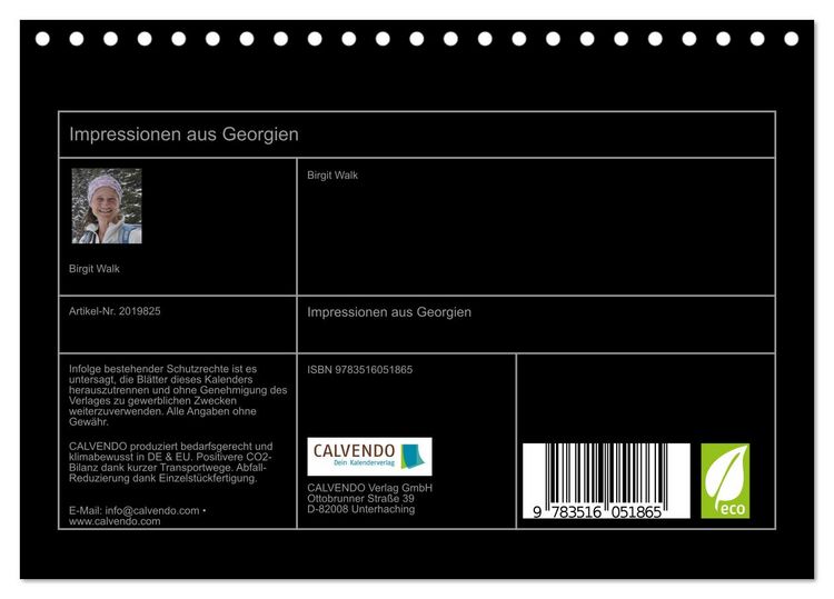 Produktbild: Impressionen aus Georgien (Tischkalender 2026 DIN A5 quer), CALVENDO Monatskalender