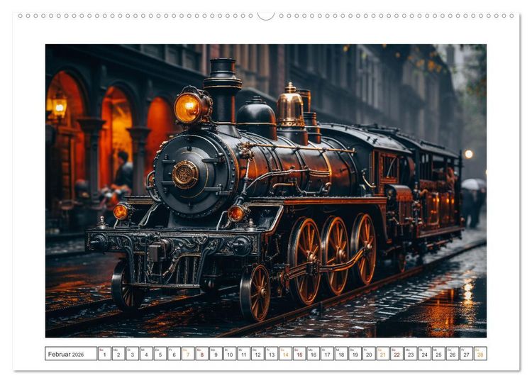 Produktbild: KI-Lokomotiven (Wandkalender 2026 DIN A2 quer), CALVENDO Monatskalender