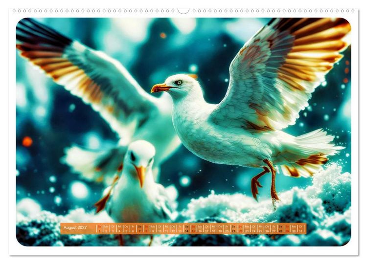 Produktbild: Gierige M&ouml;wen (hochwertiger Premium Wandkalender 2027 DIN A2 quer), Kunstdruck in Hochglanz