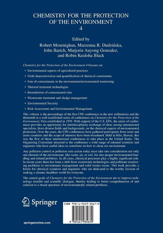 Produktbild: Chemistry for the Protection of the Environment 4